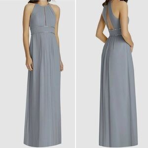 NWT Jenny Packham Dessy Group Chiffon Rhinestone Beaded Maxi Dress Gown JP1023